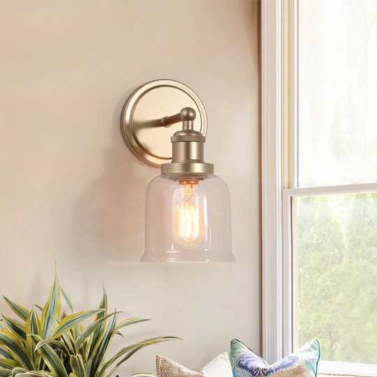 Mid-century Modern Bathroom Vanity Lights Glass Wall Sconce LED Bulbs