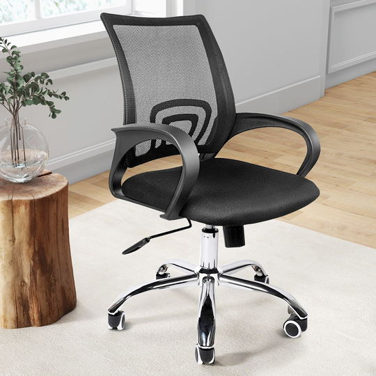 HOME Office Chair Mid-back Lumbar Support Swivel Computer Mesh Chair - N/A