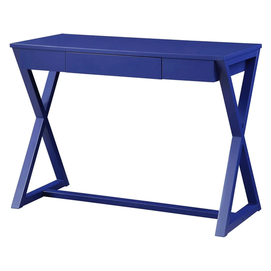 Mary 42 Inch Wood Console Sideboard Desk with Center Drawer, Blue