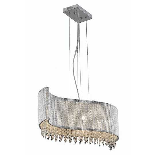 Influx 5-Light 32 in. Chrome Pendant with Royal Cut Crystals