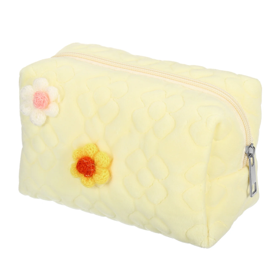 Large Capacity Pencil Case, Pen Pouch Bag Stationery Organizer Flower, Yellow