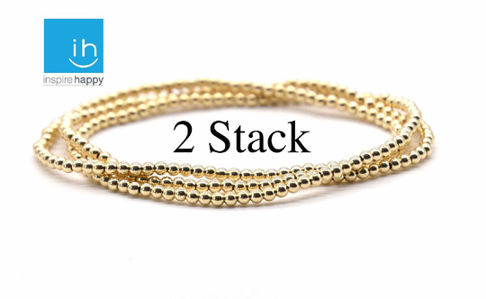 Gold Bead Bracelet | 14K Stack| Ball Stack Filled Stacking