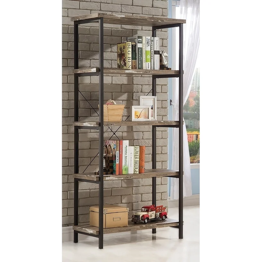 Carbon Loft Dumont Industrial Salvaged Cabin 4-shelf Bookcase - 31.50" x 17.25" x 70.75"