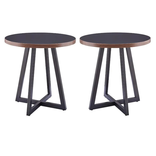 20" Wood End Table in Black/Gunmetal - Set of 2 - 54 x 84