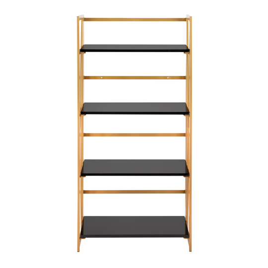 Silver Orchid Sala 4-Shelf Bookcase in Metal & Wood