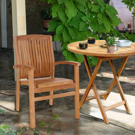 Chic Teak Belize Teak Wood Indoor/ Outdoor Dining Arm Chair