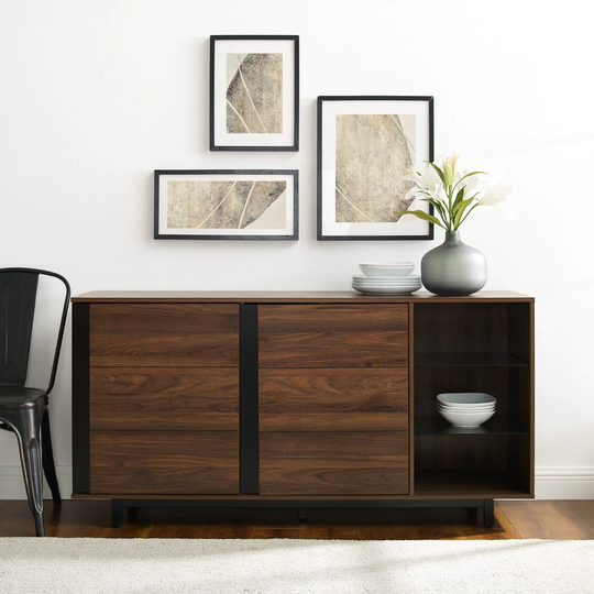 Middlebrook 2-Door Smoked Glass Shelf Sideboard