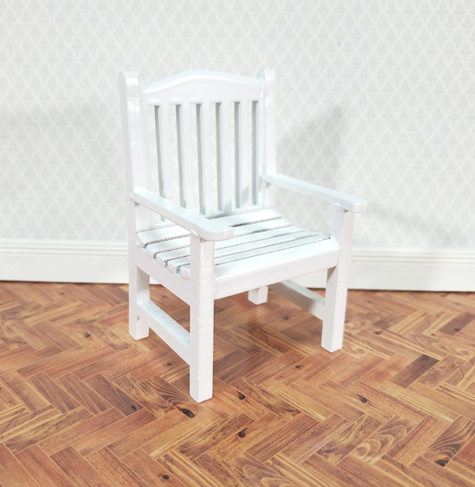 Dollhouse Chair Outdoor Garden Porch Patio White 112 Scale Miniature Furniture
