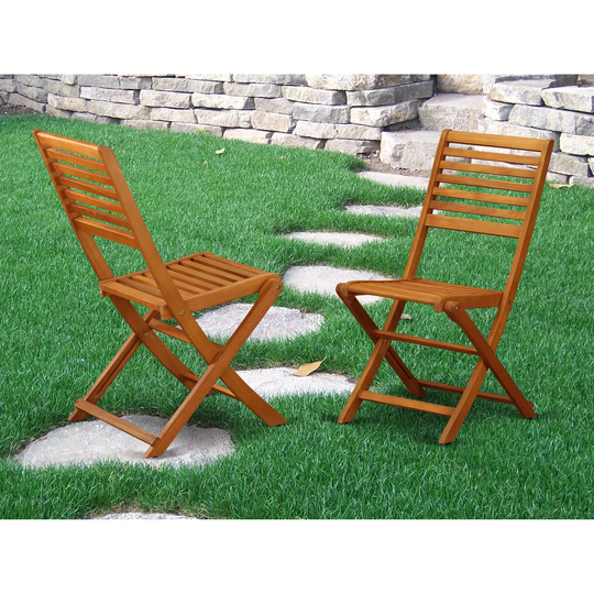 East West Furniture BBSCWNA Solid Acacia Solid wood Outdoor Side Foldable Chairs - Set of 2