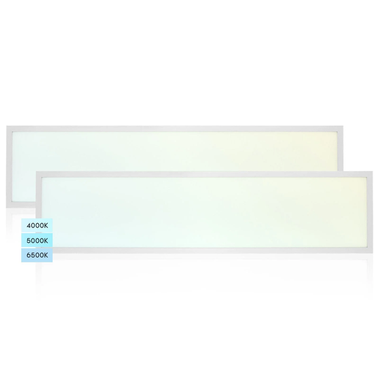 Luxrite 1x4 FT LED Flat Panel Light 30/35/40W 3 Color Options Backlit Drop Ceiling Lights 3750/4375/5000 Lumens 2 Pack