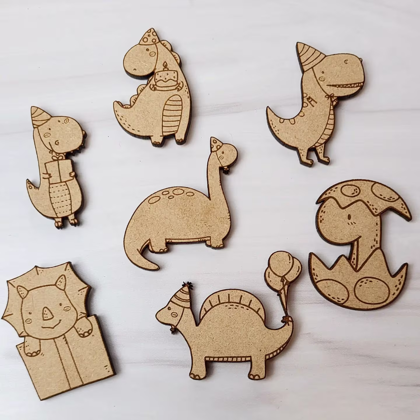 Color-Me-Magnets | Birthday Dinosaurs Wood Dino Magnets