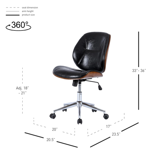 Shaun PU Leather Bamboo Office Chair