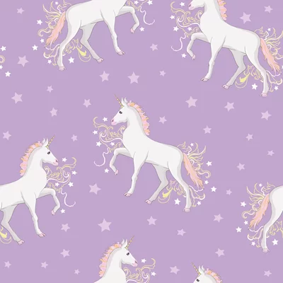 Deyoung Nursery Décor Unicorn on Background 10' L x 24" W Peel and Stick Wallpaper Roll