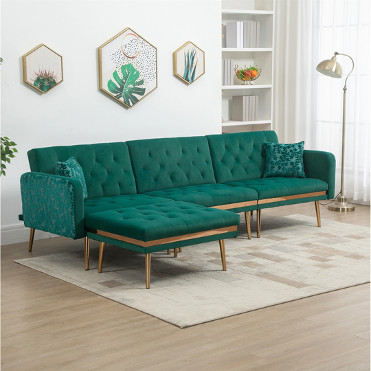 Accent Sofa Sectional Sofa Metal legs for Living Room Sofa Green