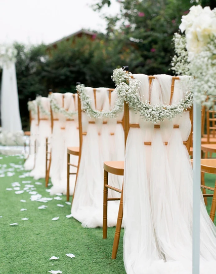 Organza Chair Sashes Curtain Scarves For Wedding, Party, Bows, Sash, Wedding Decorations
