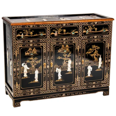 Abifoluwa 46" Wide 3 Drawer Elm Solid Wood Sideboard