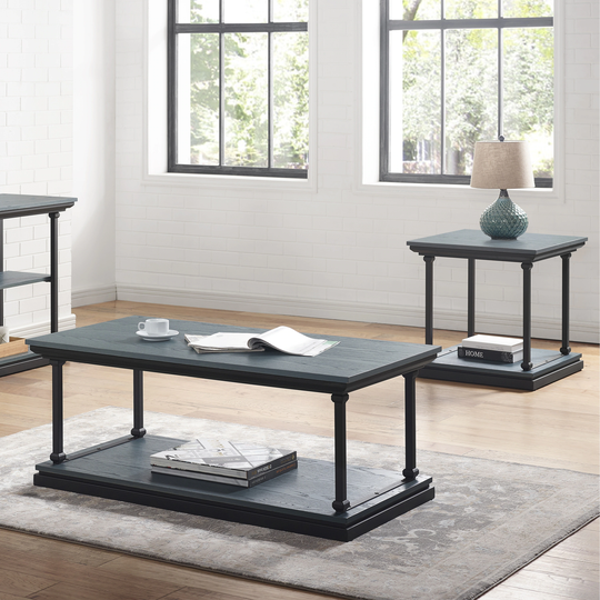 Furniture of America Marcin Rustic 2-Piece 47-inch Coffee Table Set