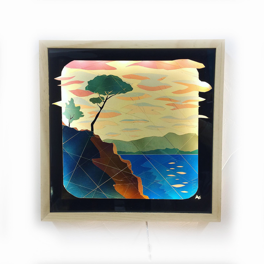Wall Lamp Stained Glass Art - Evening Calanque