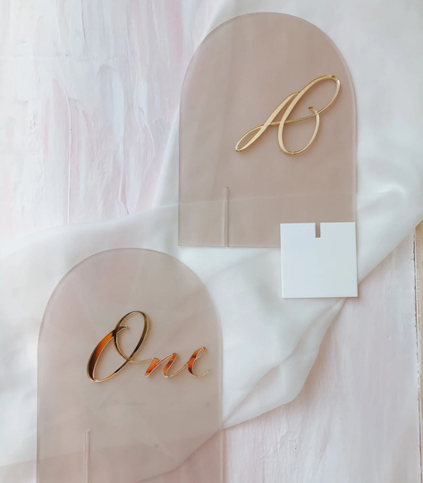 Frosted Acrylic Table Number, Wedding Numbers, Gold Silver Numbers, Acrylic
