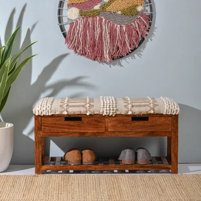 Vienna Solid Wood Drawer Storage Bench