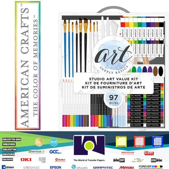 American Crafts 354845 Art Supply Basics Studio Kit - Pack Of 97