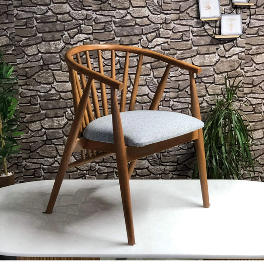 Natural Wood Chair - Dining Linen, Velvet Seat Holzstuhl Customize Handmade Furniture Solid
