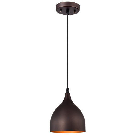 1-light Textured Black Hanging Pendant