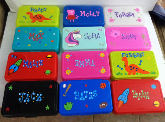 Kids Personalized Pencil Box, School Supply Box, Craft Storage, Crayon Stoarge Box