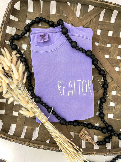 Embroidered Realtor Comfort Colors Sweatshirt| Personalized Crew Neck| Sweatshirt