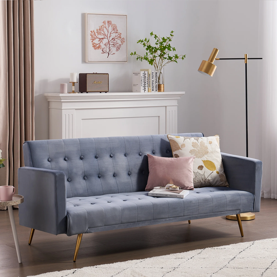Sofa Variable Bed Sofa Multifunctional Folding Sofa Metal Legs Gray