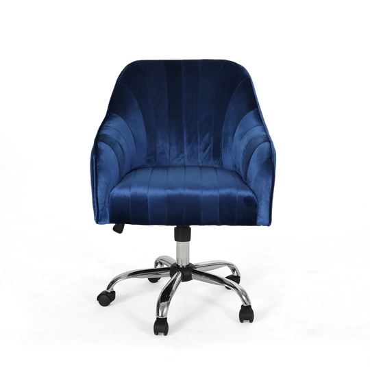 Channel Tufted Velvet Swivel Office Chair by Christopher Knight Home - N/A