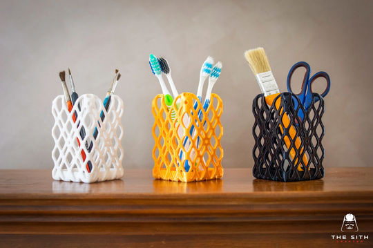 3D Printed Pen Holder, Desk Organizer, Pencil Cup, Toothbrush Gift For Student, For Teacher, Brushes, Stationery Organizer