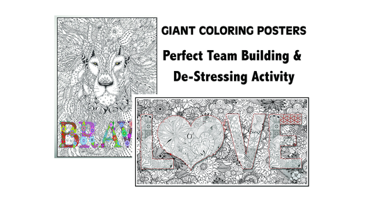 Giant Coloring Poster - Inspirational Wall Art Brave Love Dinosaur USA Map Huge For Kids, Adults, Schools, Group Activities