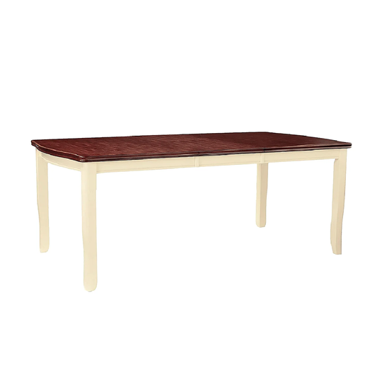 Dining Table with Drop Leaf in Vintage White and Cherry - Vintage White, Cherry