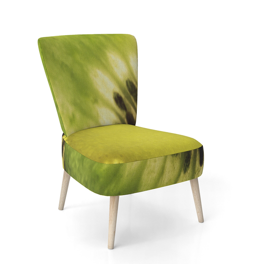 Designart 'Green Kiwi Seeds and Inside Pattern' Upholstered Contemporary Accent Chair
