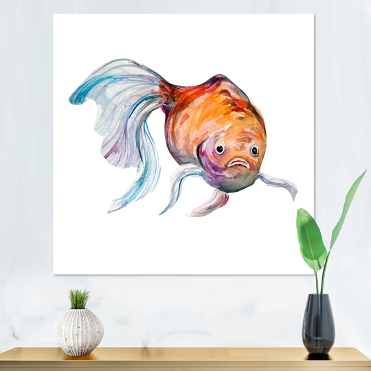 Designart 'Water Color Fish Art' Tropical Canvas Wall Art