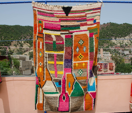 Colorful Moroccan Rug - Handmade For Living Room & Bedroom Unique Shaggy Handwoven Wool Berber Abb21178