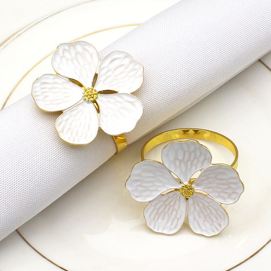 12 Pcs Spring Flower Napkin Rings Table Decor Diamante, Everyday Use, For Tableware, Decorative Holders