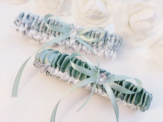 Sage Green Wedding Garter, Lace Bridal Garter Set, For Bride, Belt, Garters For Wedding, Leg Prom