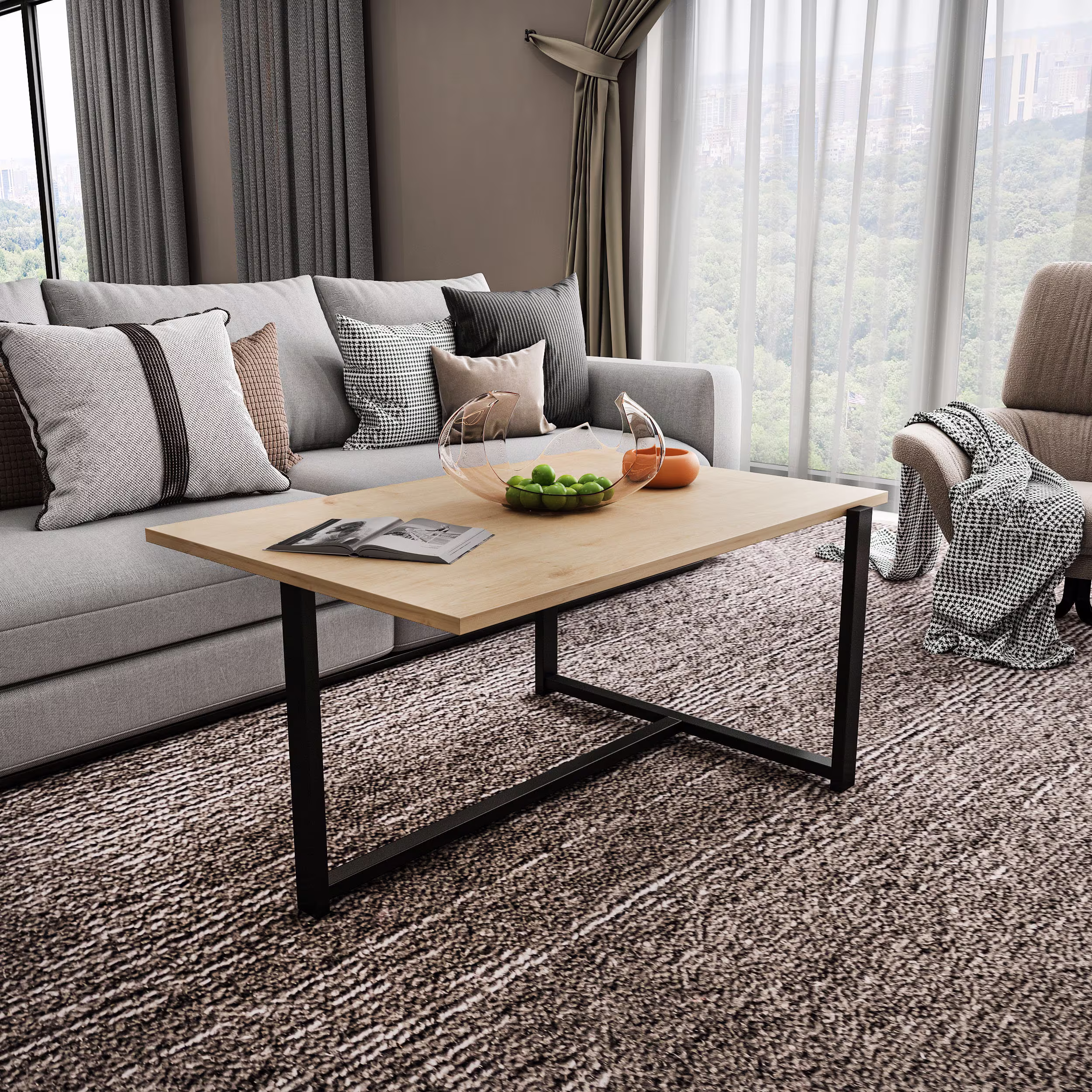 Ariana Coffee Table | Living Room Metal Black Furniture Home Decor Modern Matching Sale