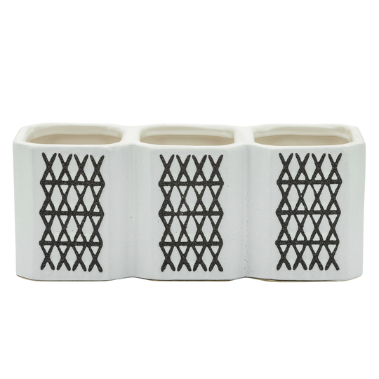 3-cup X-pen Holder, Black 4.0"H - 10.0" x 3.0" x 4.0"