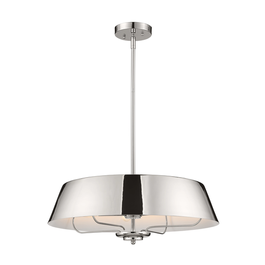 Kichler Lighting Luella 22 in. 4-Light Polished Nickel Convertible Pendant Light/Semi Flush - 22 in