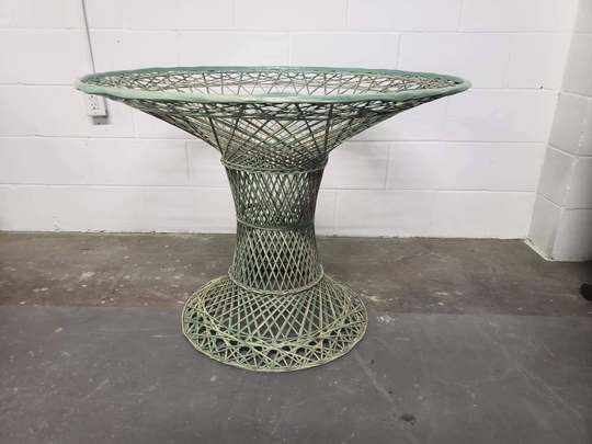Spun Fiberglass Table W/Glass Russell Woodard Vintage