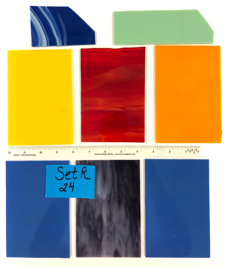 Sale - 6 Carnival Color Sheets Approx 4"x6" Stained Glass R24-28