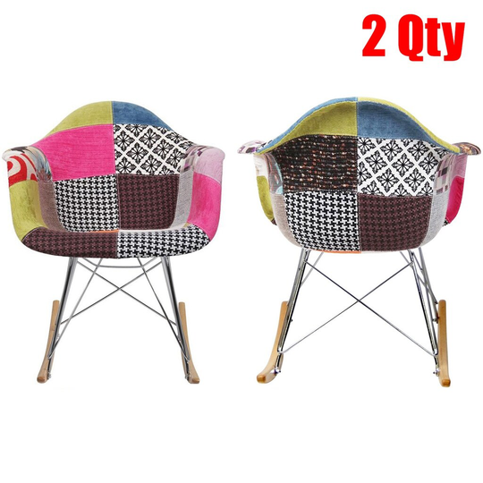 Modern Rocking Chair Armchair With Arm Colors Natural Wood Rockers Dining (Set of 2)