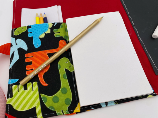 Activity Wallet, Travel Crayon Roll, Chalkboard Mat, Case, Gift For Kids, Pencil Creative Toy, Stickers - Dinosaurs