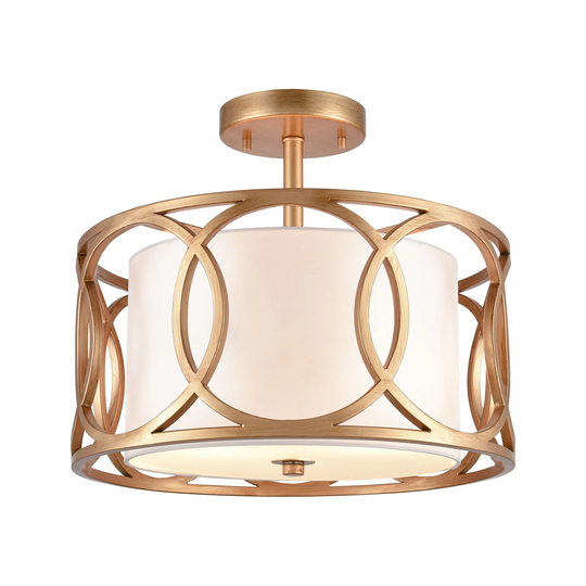 Ringlets 2-Light semi flush mount in Matte Gold
