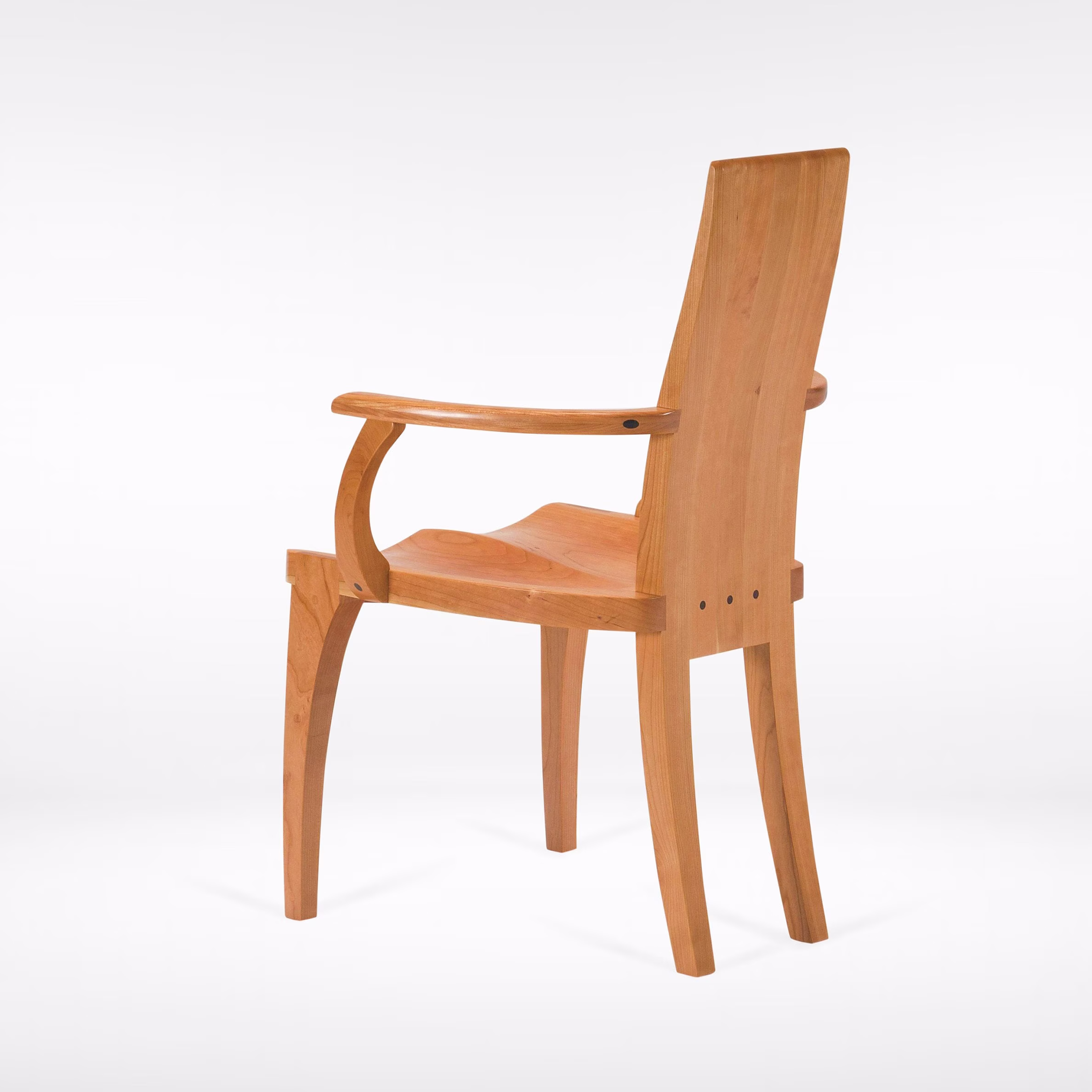 Dining Chair With Arms - Handmade Solid Cherry Wood Captain's "Gazelle"