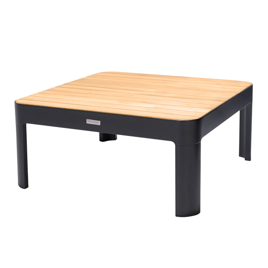Square Outdoor Coffee Table with Slatted Table Top - 12.5 H x 28 W x 28 L Inches