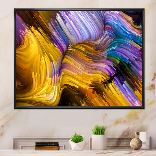 Designart 'Color Motion Series Abstract' Modern Framed Canvas Wall Art